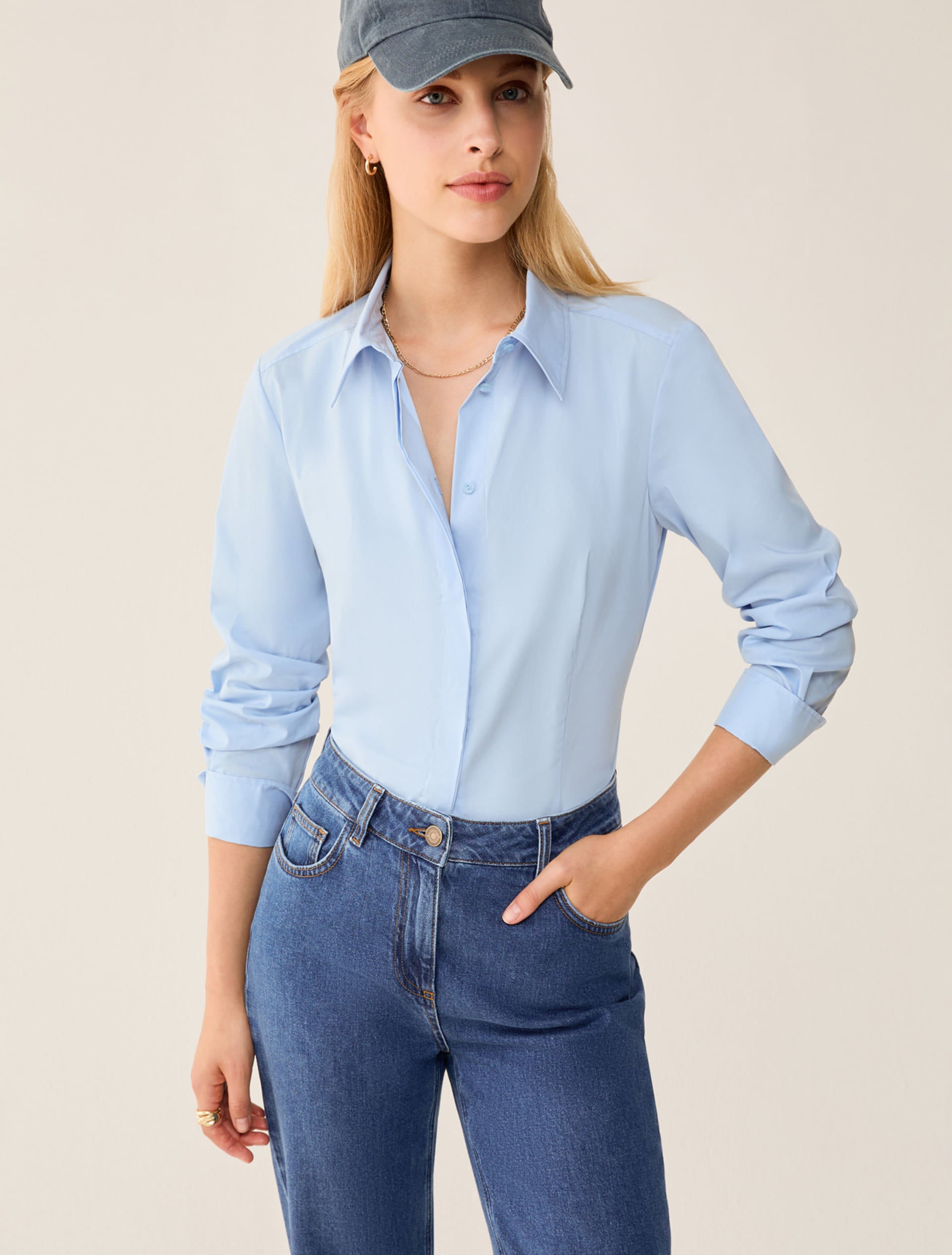 Camicia in popeline stretch - PBBMARGARET