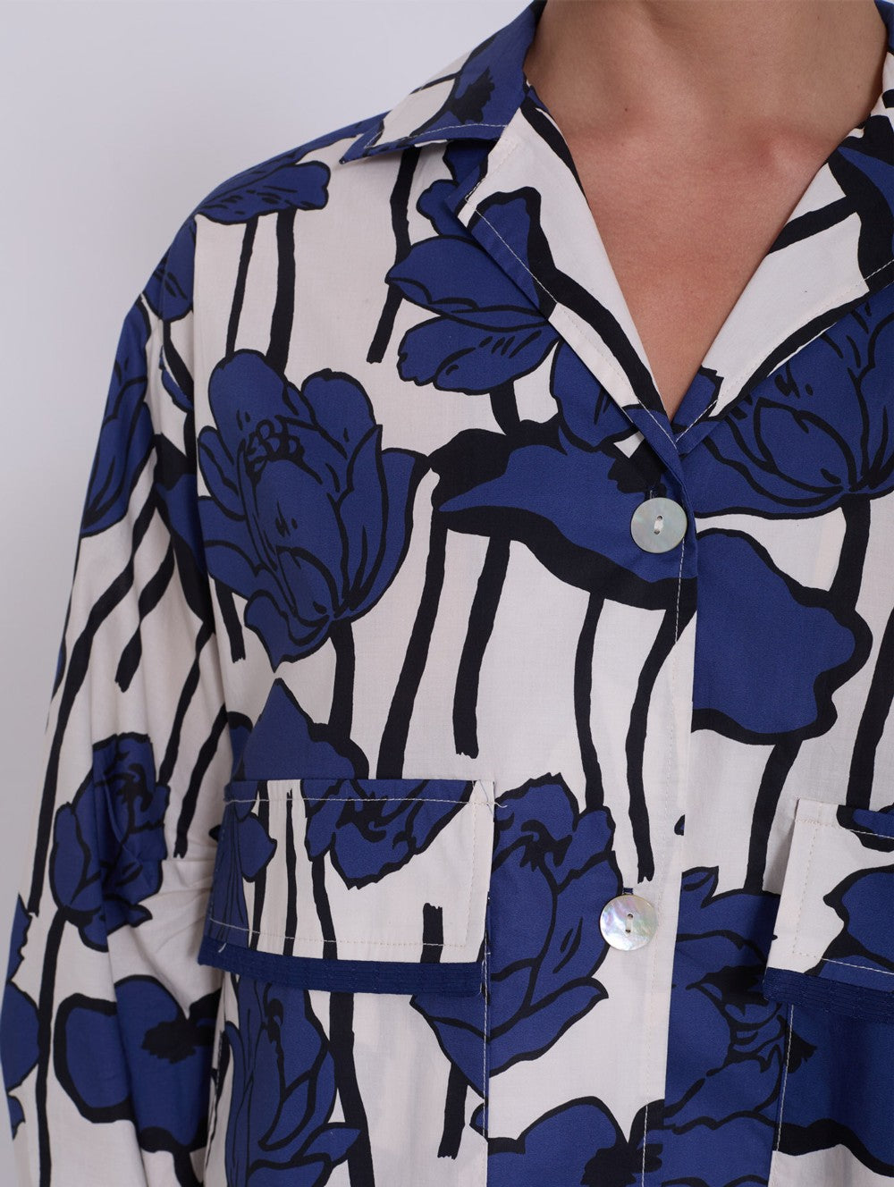 Giacca camicia a fantasia  S05b105