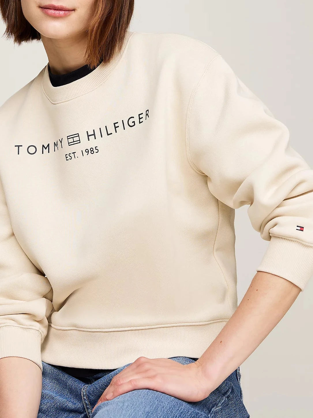 Felpa girocollo logo TH fleece