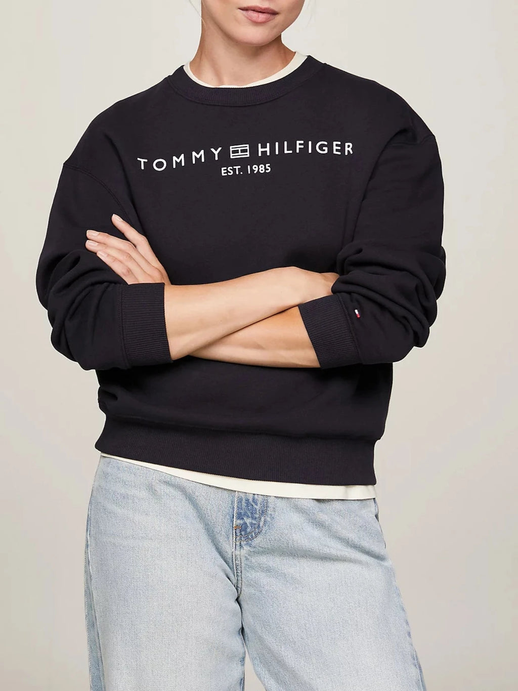 Felpa girocollo logo TH fleece