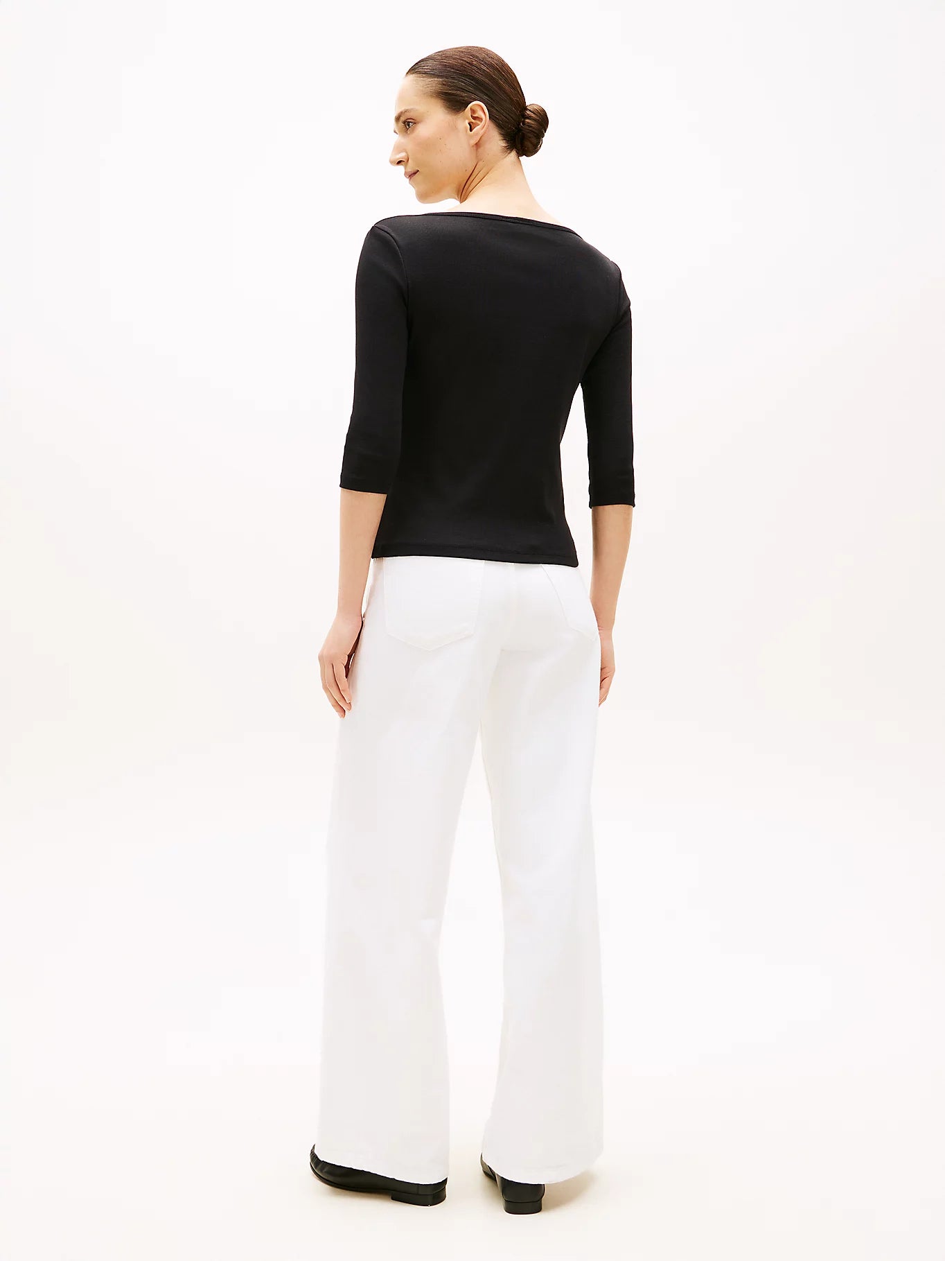 T-shirt 3/4 nero slim fit 40589