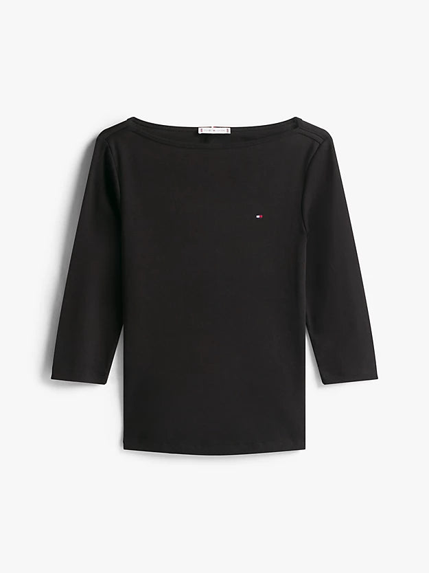 T-shirt 3/4 nero slim fit 40589 - Tommy Hilfiger - shopTSa