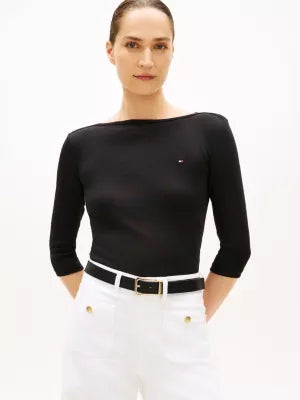 T-shirt 3/4 nero slim fit 40589