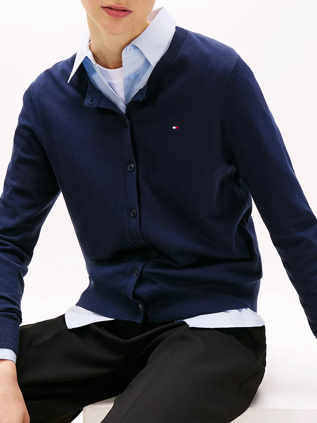 Cardigan in jersey con bottoni - Tommy Hilfiger - shopTSa