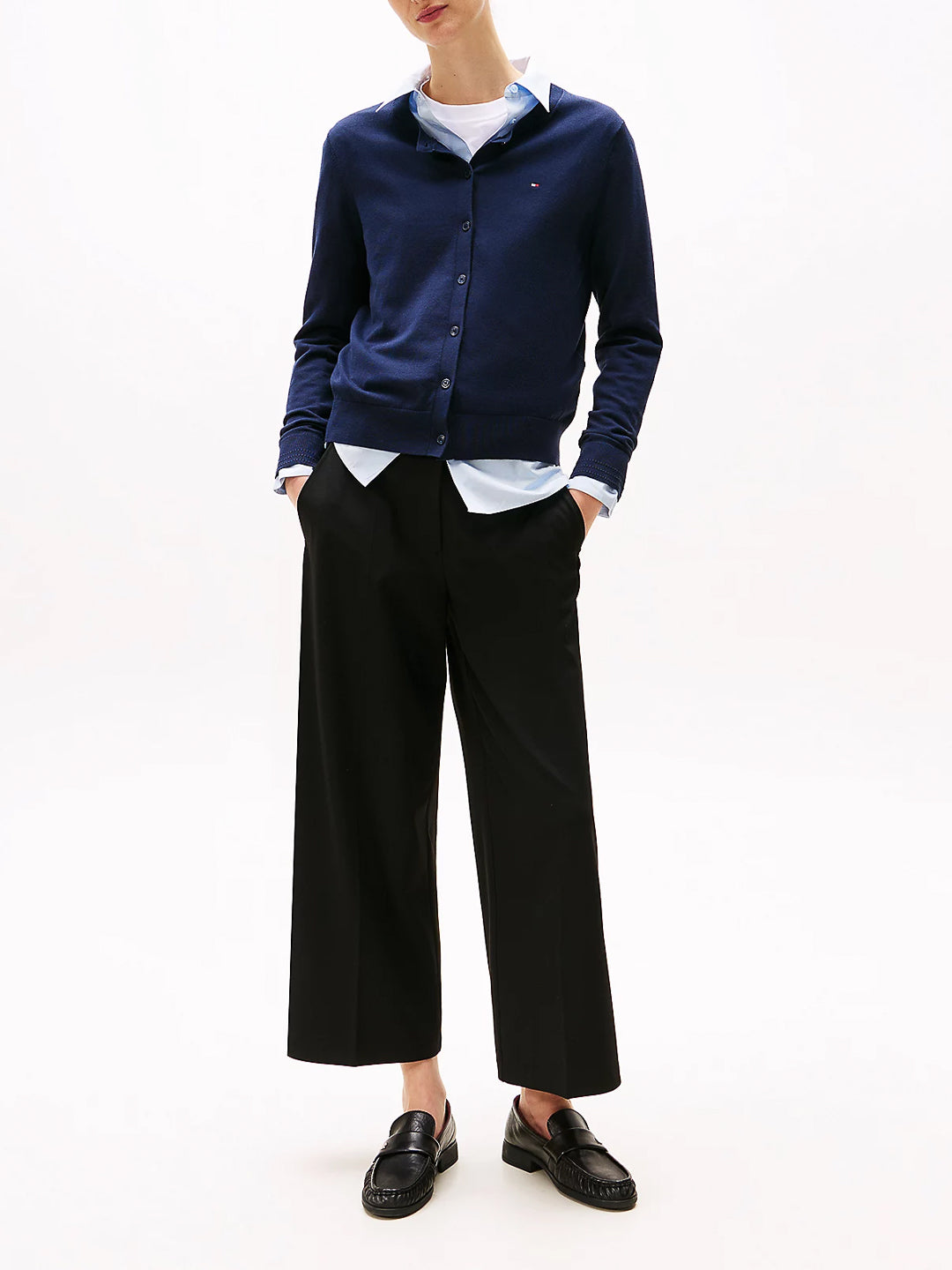 Cardigan in jersey con bottoni WW0WW42370