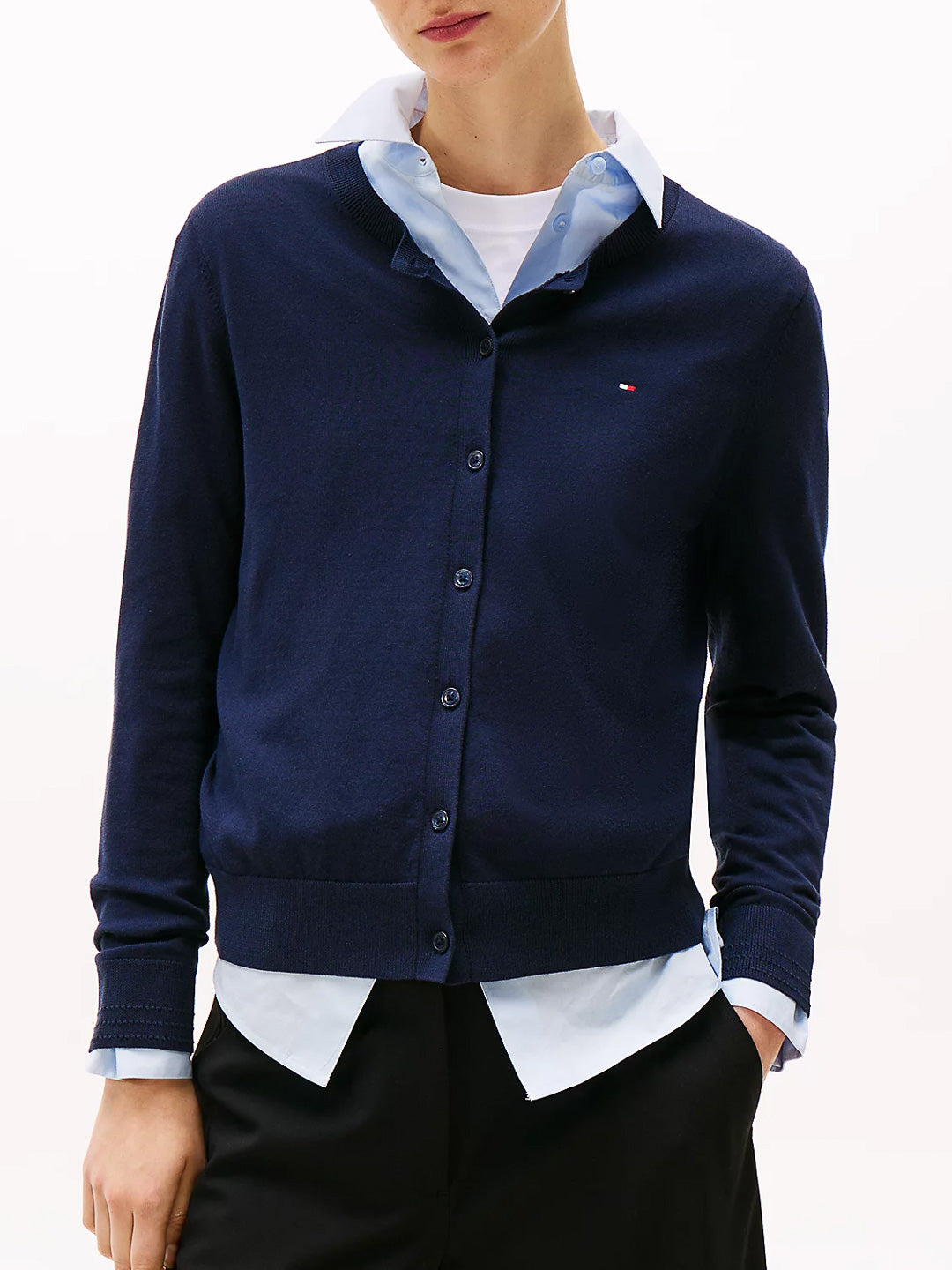 Cardigan in jersey con bottoni - Tommy Hilfiger - shopTSa