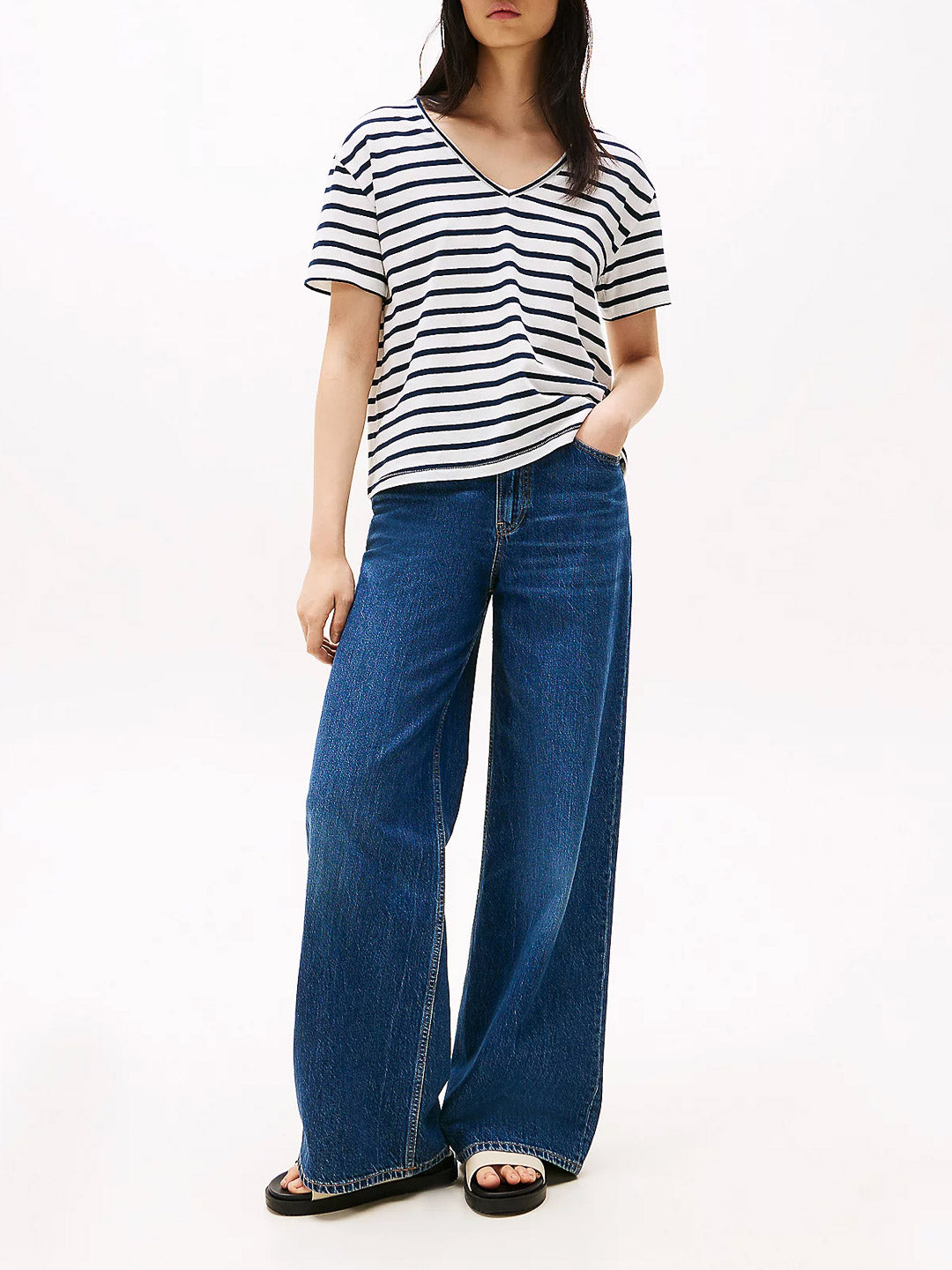 T-shirt relaxed fit in misto lino