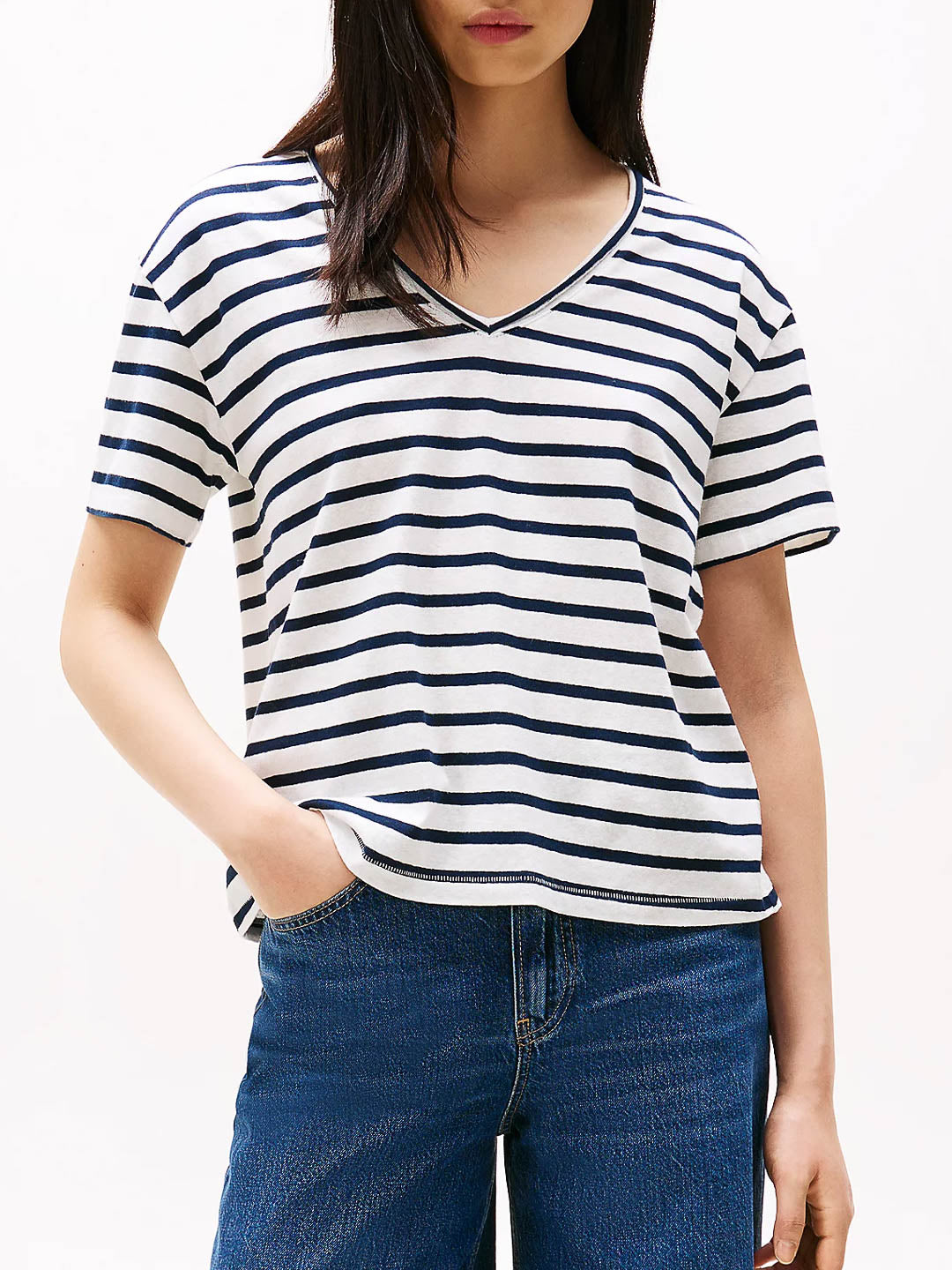 T-shirt relaxed fit in misto lino - Tommy Hilfiger - shopTSa