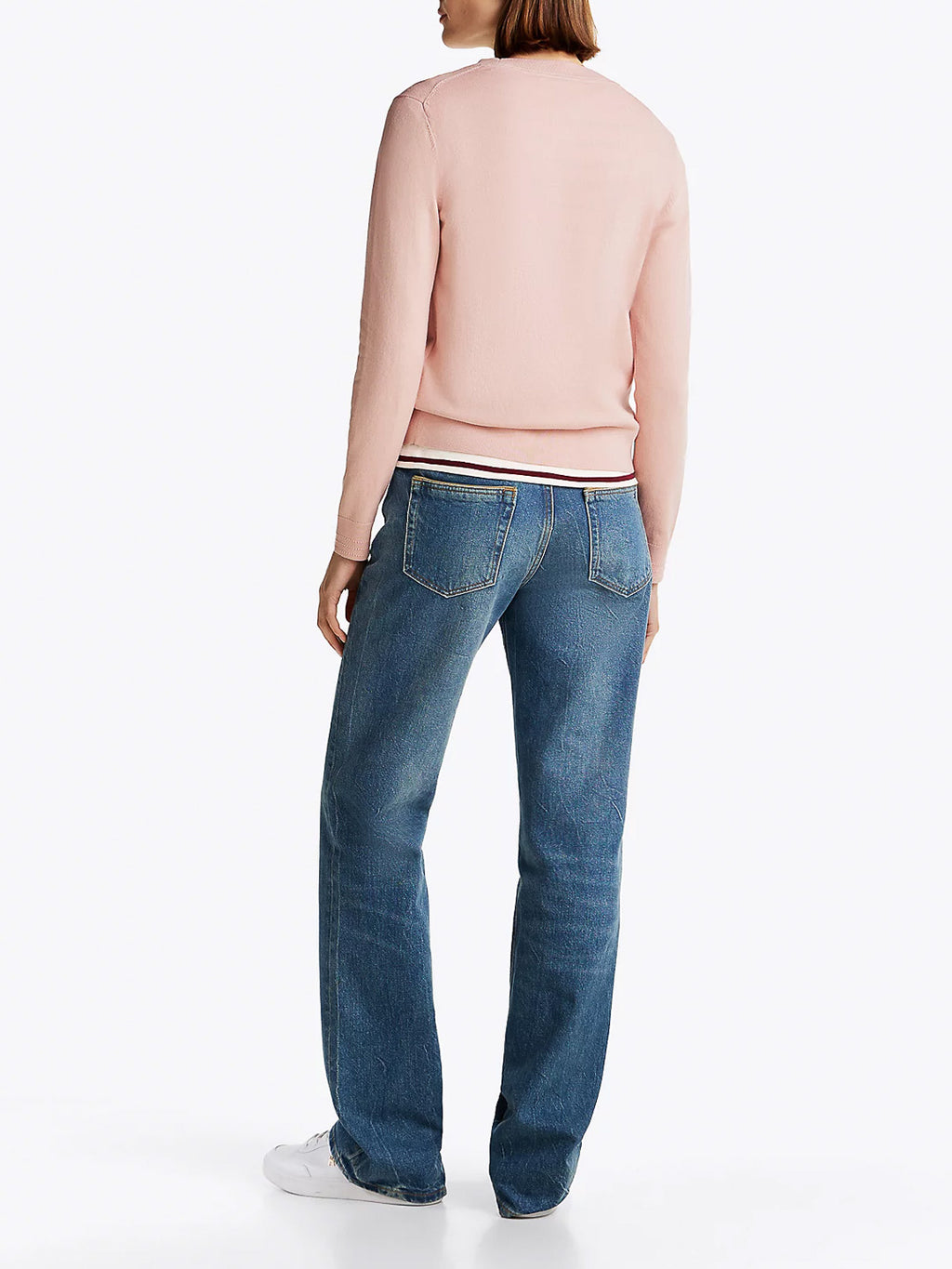 Pullover girocollo bandierina ricamata