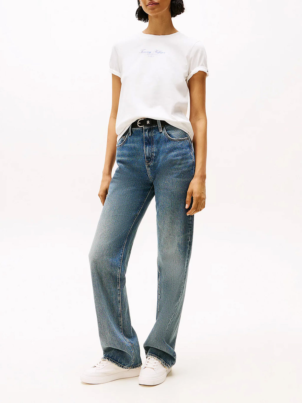 T-shirt con logo in corsivo - Tommy Hilfiger - shopTSa