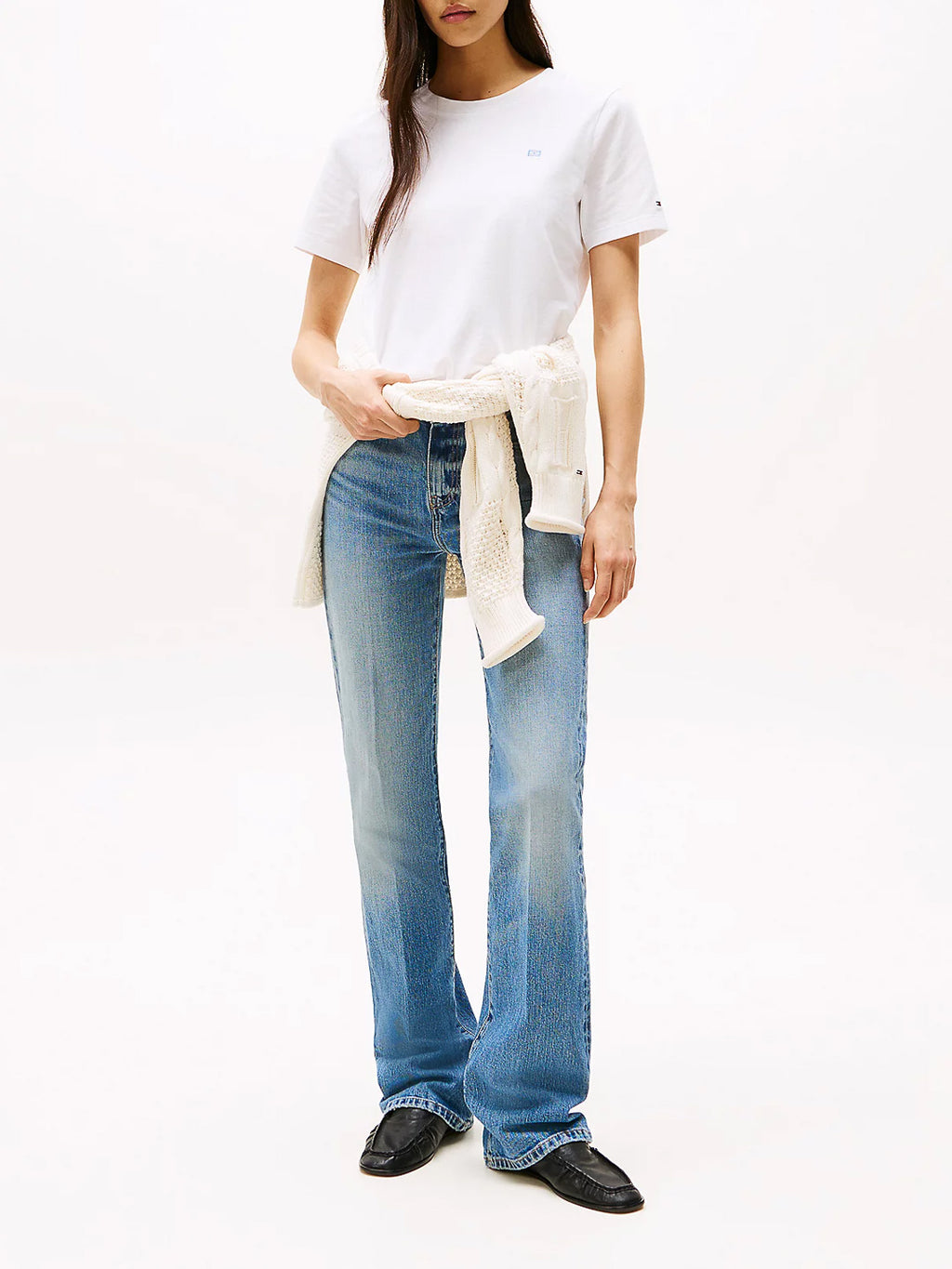 T-shirt bandierina ricamo a contrasto - Tommy Hilfiger - shopTSa