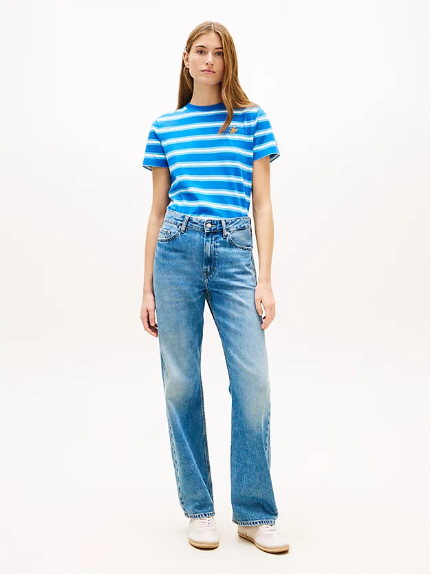 T-shirt riga azzurro 48699