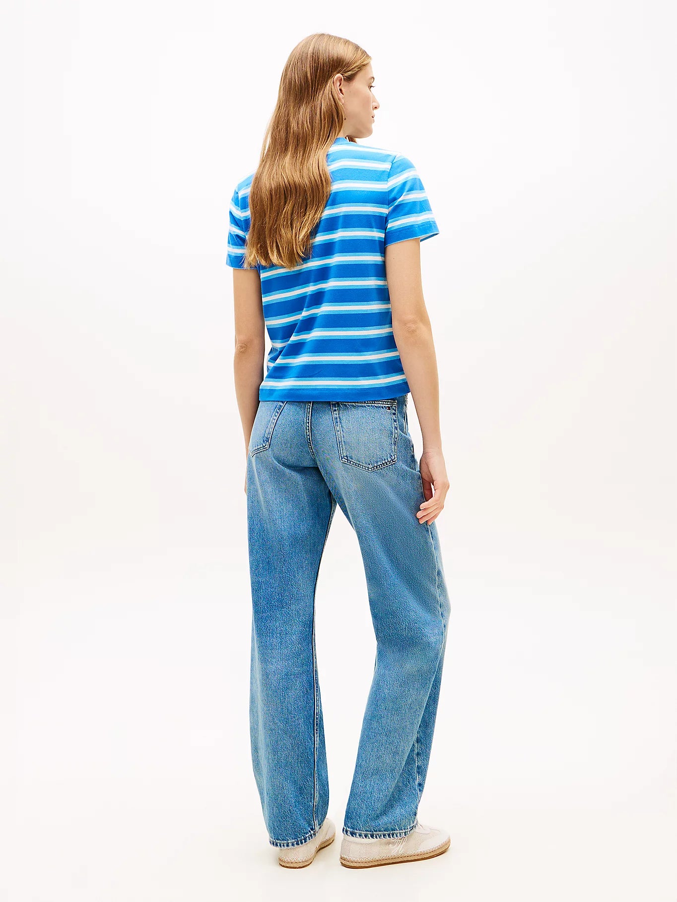 T-shirt riga azzurro 48699