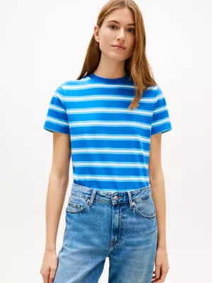 T-shirt riga azzurro 48699