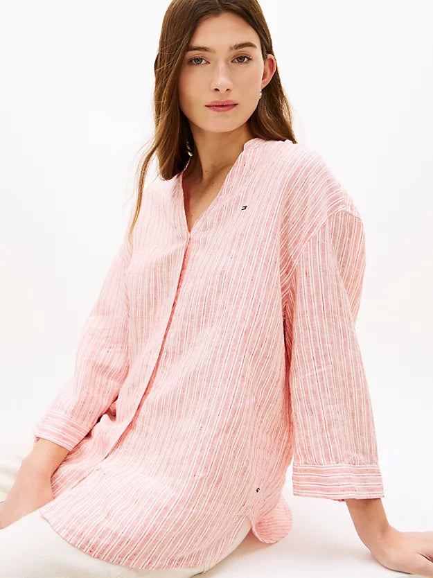 Camicia in lino collo coreana 48926 - Tommy Hilfiger - shopTSa