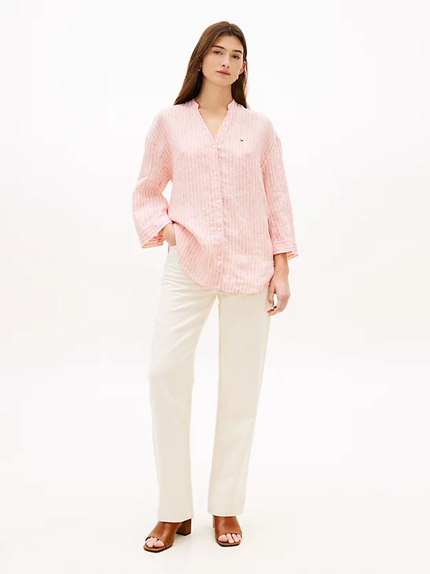 Camicia in lino collo coreana 48926 - Tommy Hilfiger - shopTSa