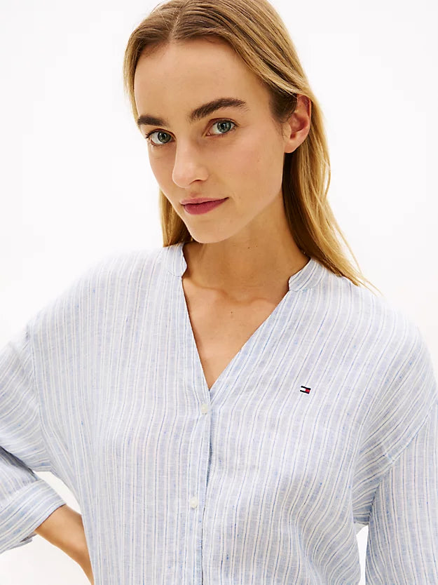 Camicia in lino collo coreana 48926 - Tommy Hilfiger - shopTSa