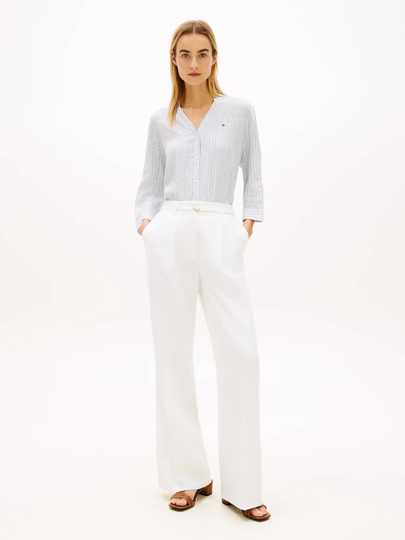 Camicia in lino collo coreana 48926 - Tommy Hilfiger - shopTSa