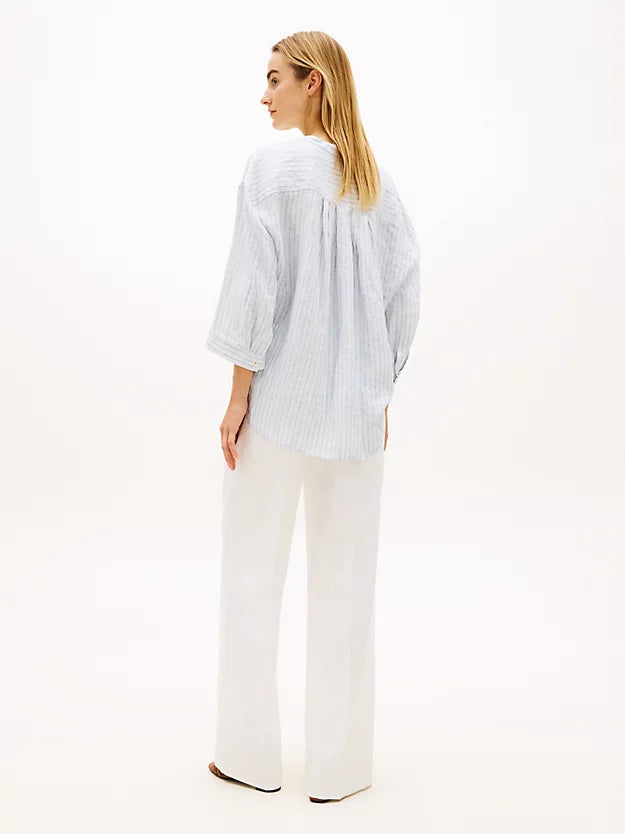 Camicia in lino collo coreana 48926 - Tommy Hilfiger - shopTSa