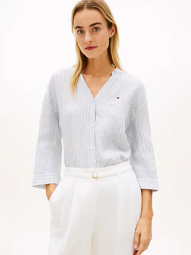 Camicia in lino collo coreana 48926 - Tommy Hilfiger - shopTSa