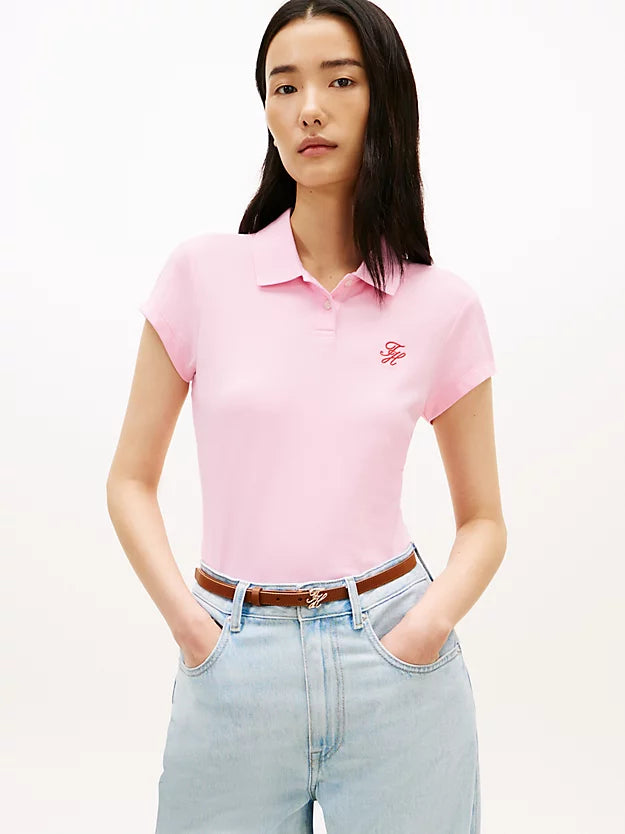 Polo slim fit stretch ricamo 49259