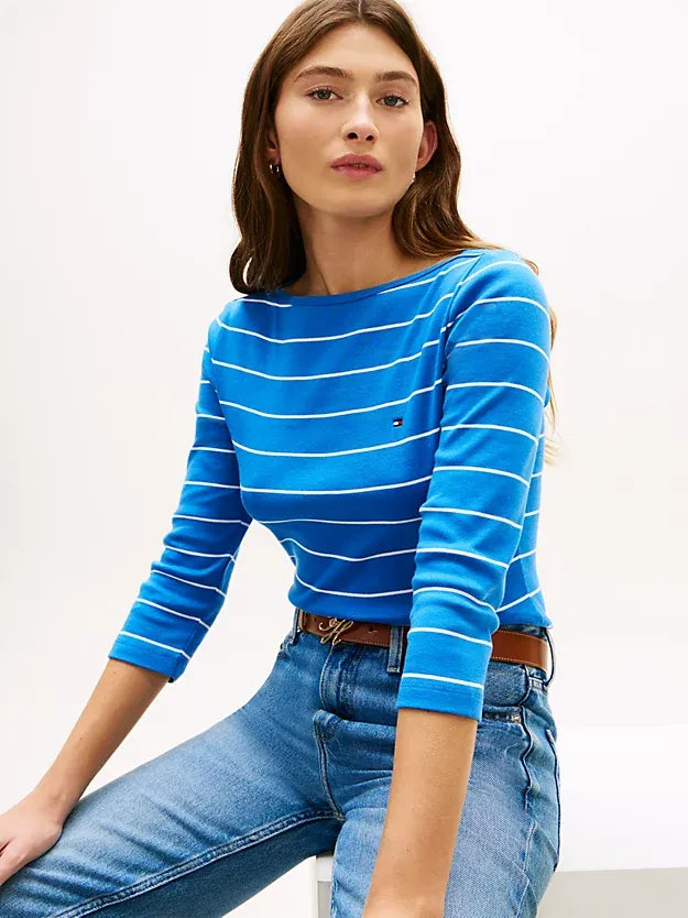 T-shirt 3/4 azzurro slim fit 40589