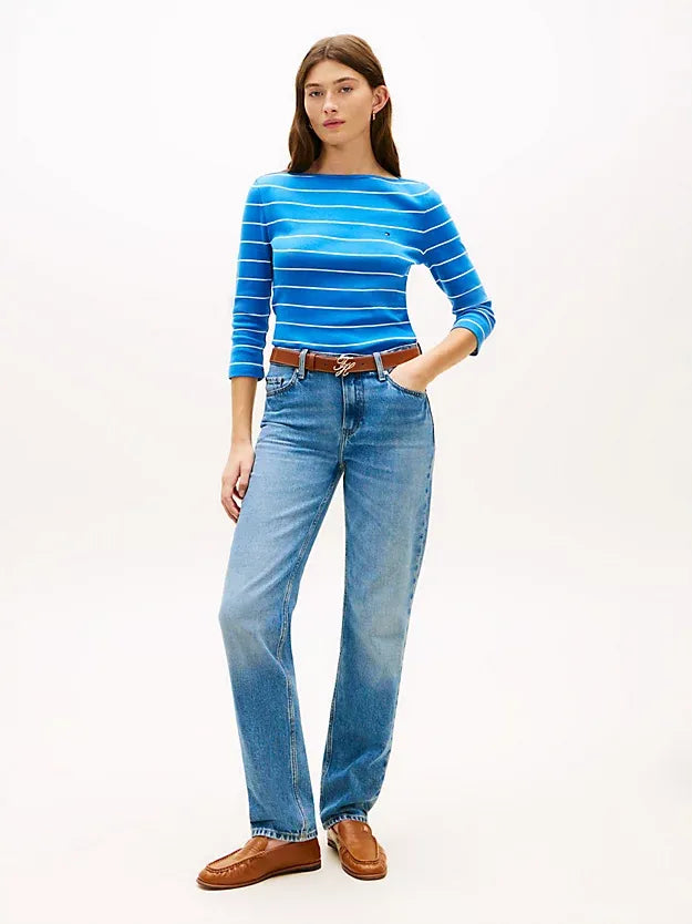 T-shirt 3/4 azzurro slim fit 40589