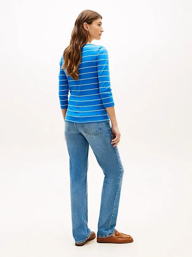 T-shirt 3/4 azzurro slim fit 40589