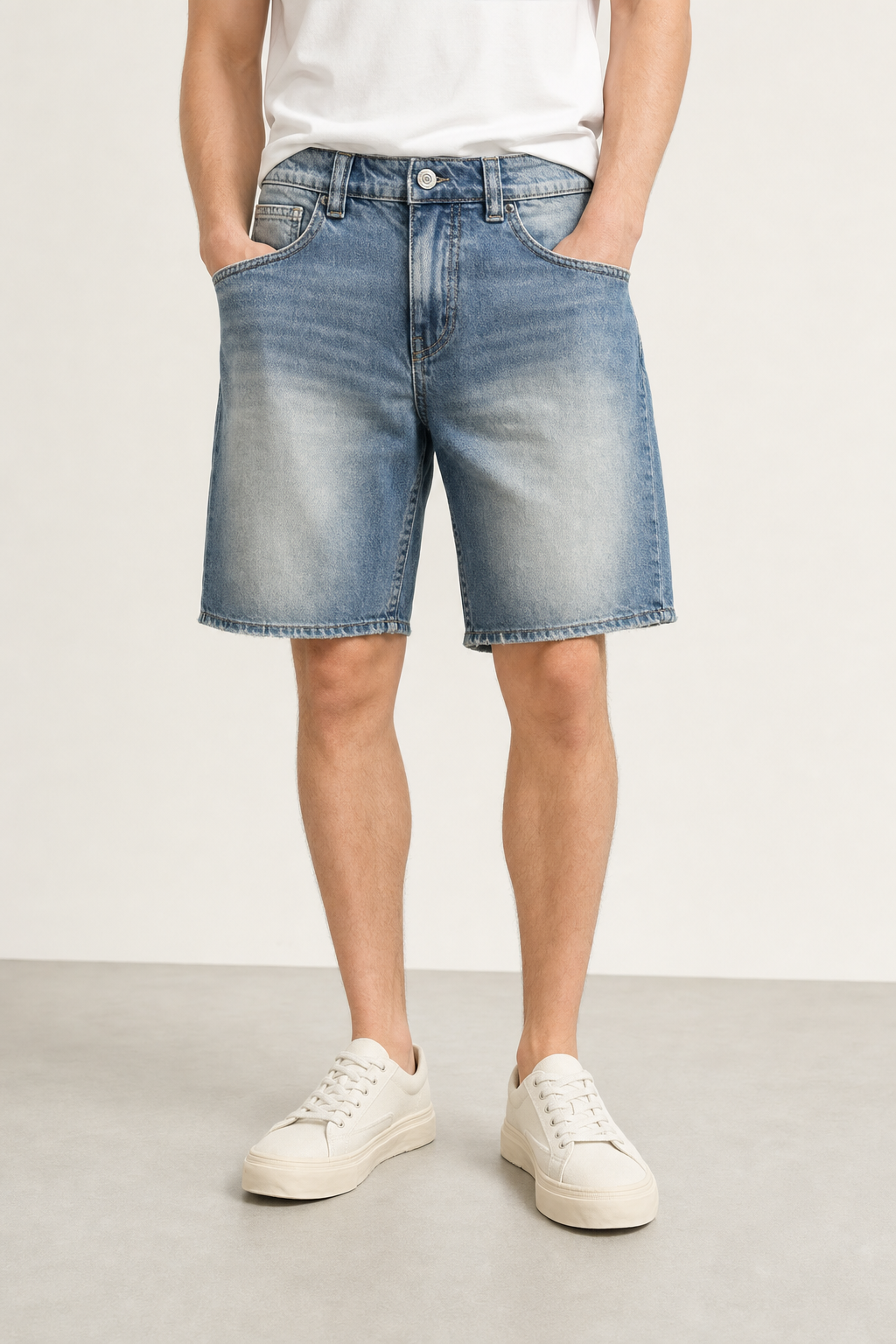Bermuda denim morbido elasticizzato