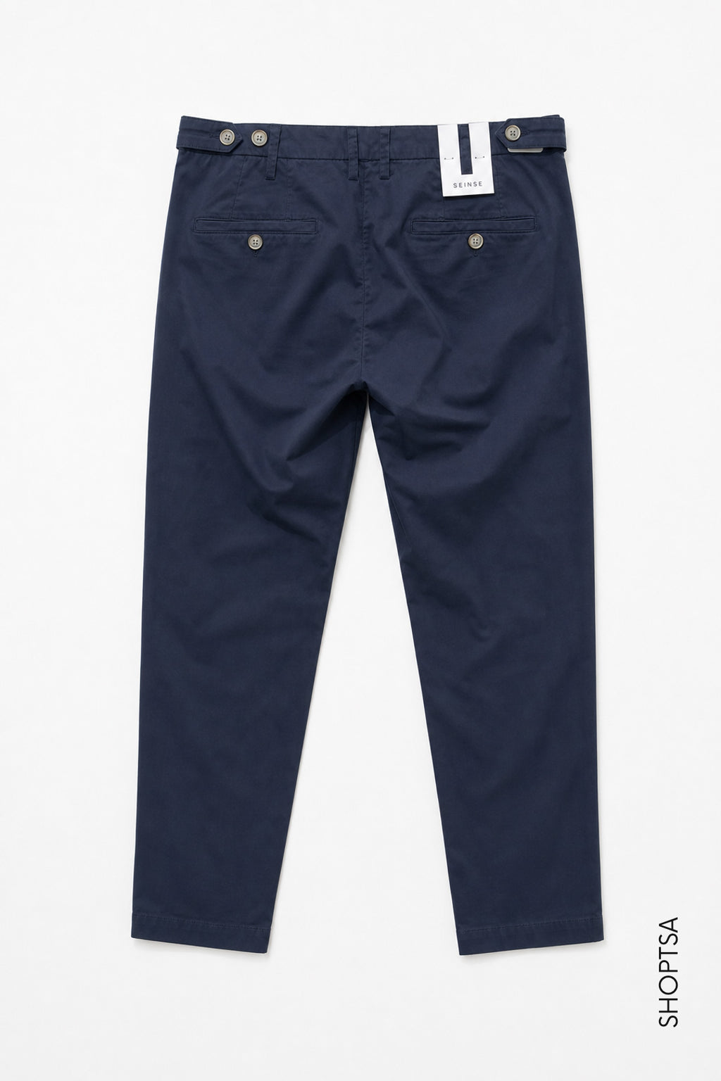 Pantalone con pinces in cotone elasticizzato