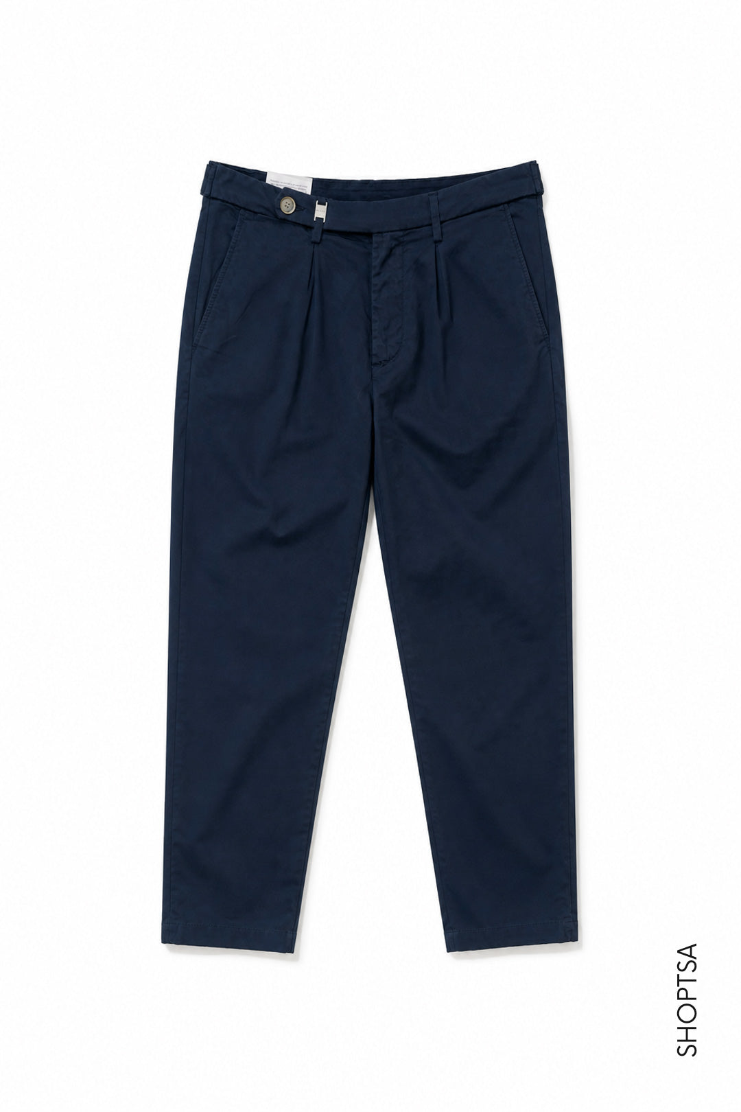 Pantalone con pinces in cotone elasticizzato