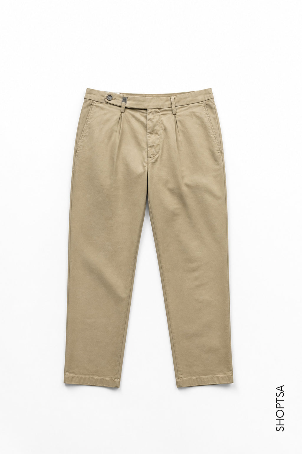 Pantalone con pinces in cotone elasticizzato