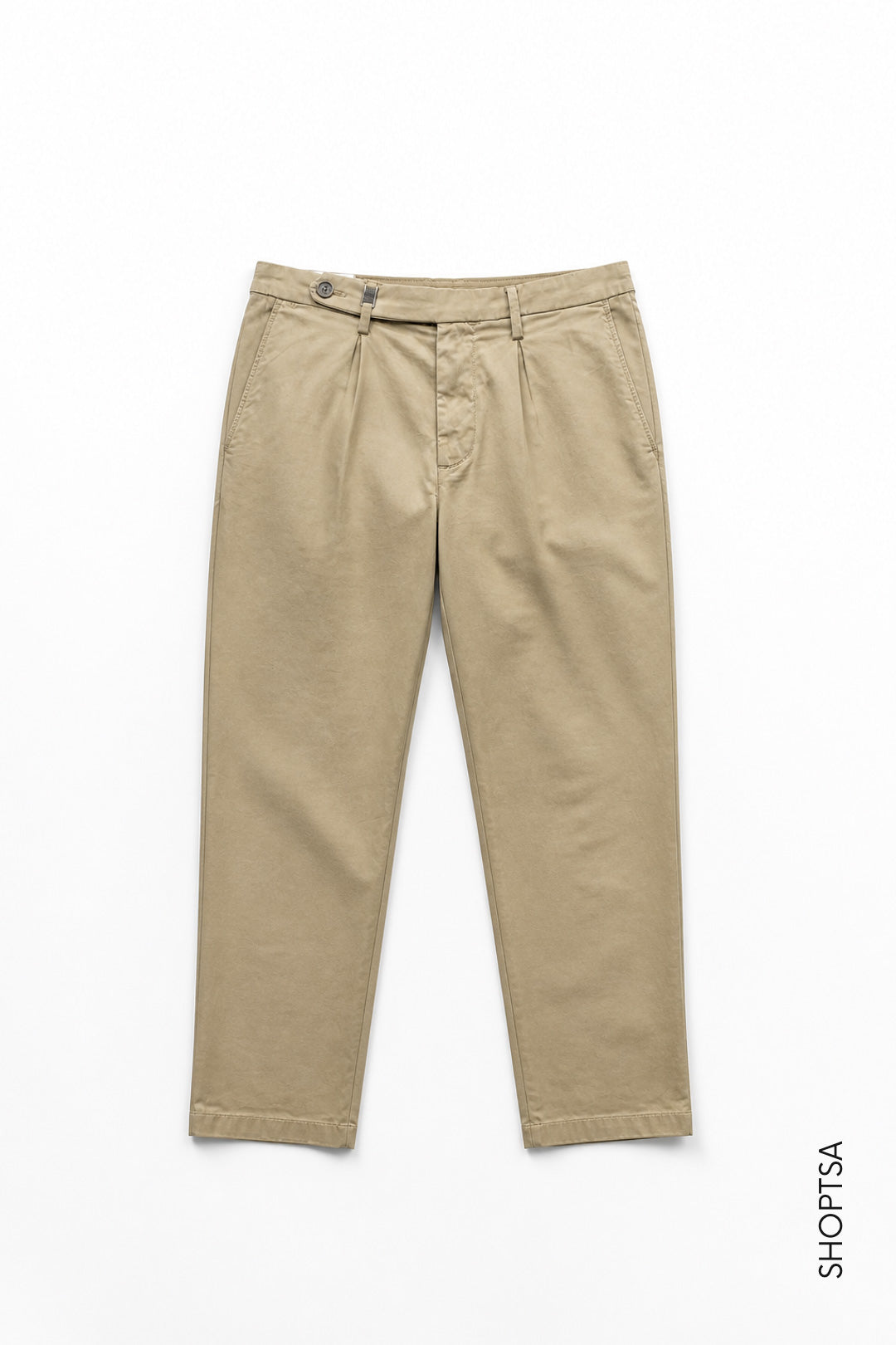 Pantalone con pinces in cotone elasticizzato