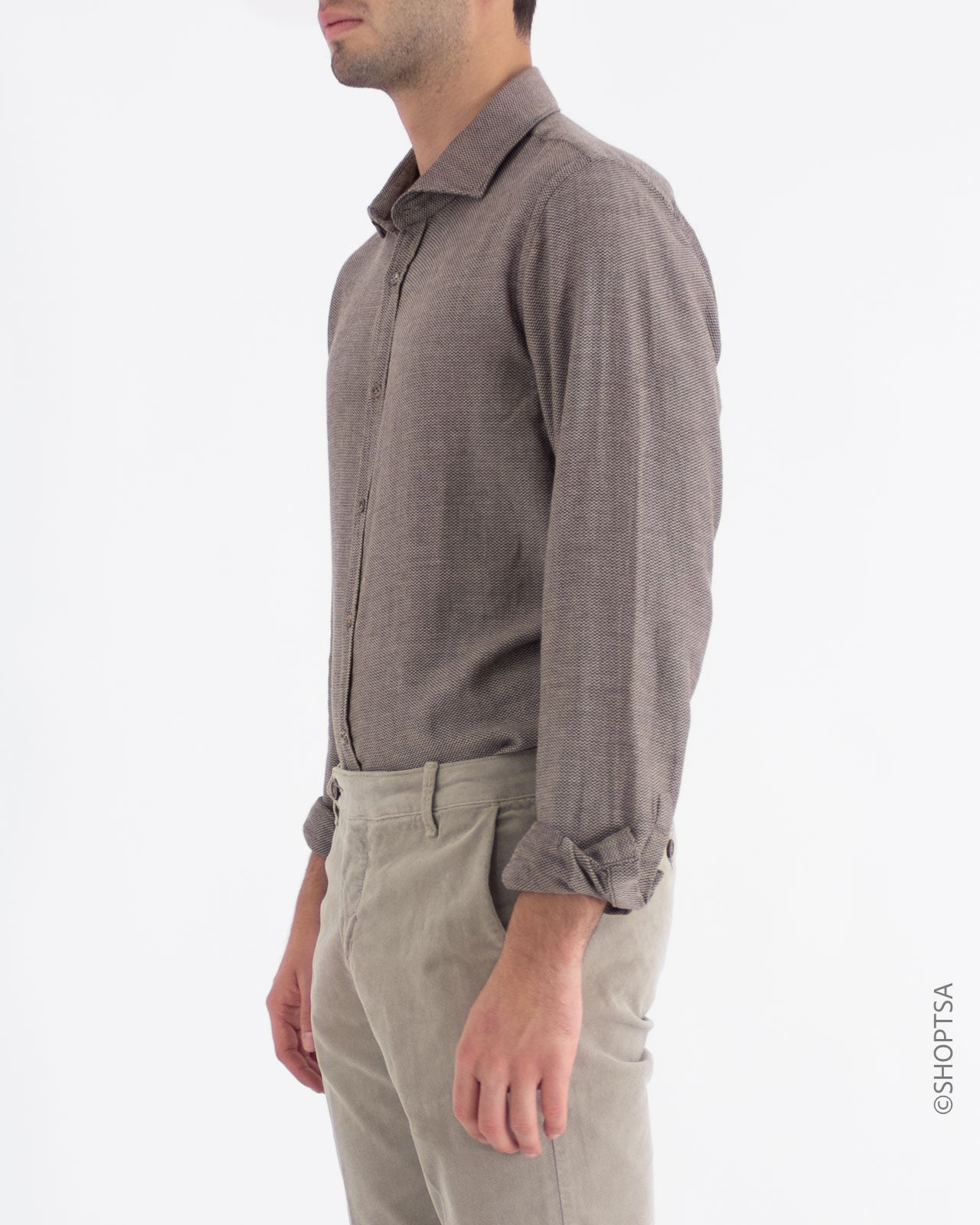 Camicia in cotone marrone - Cliver Jeans - shopTSa