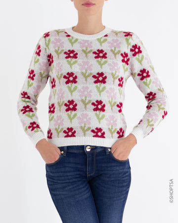 Maglione fiore mohair