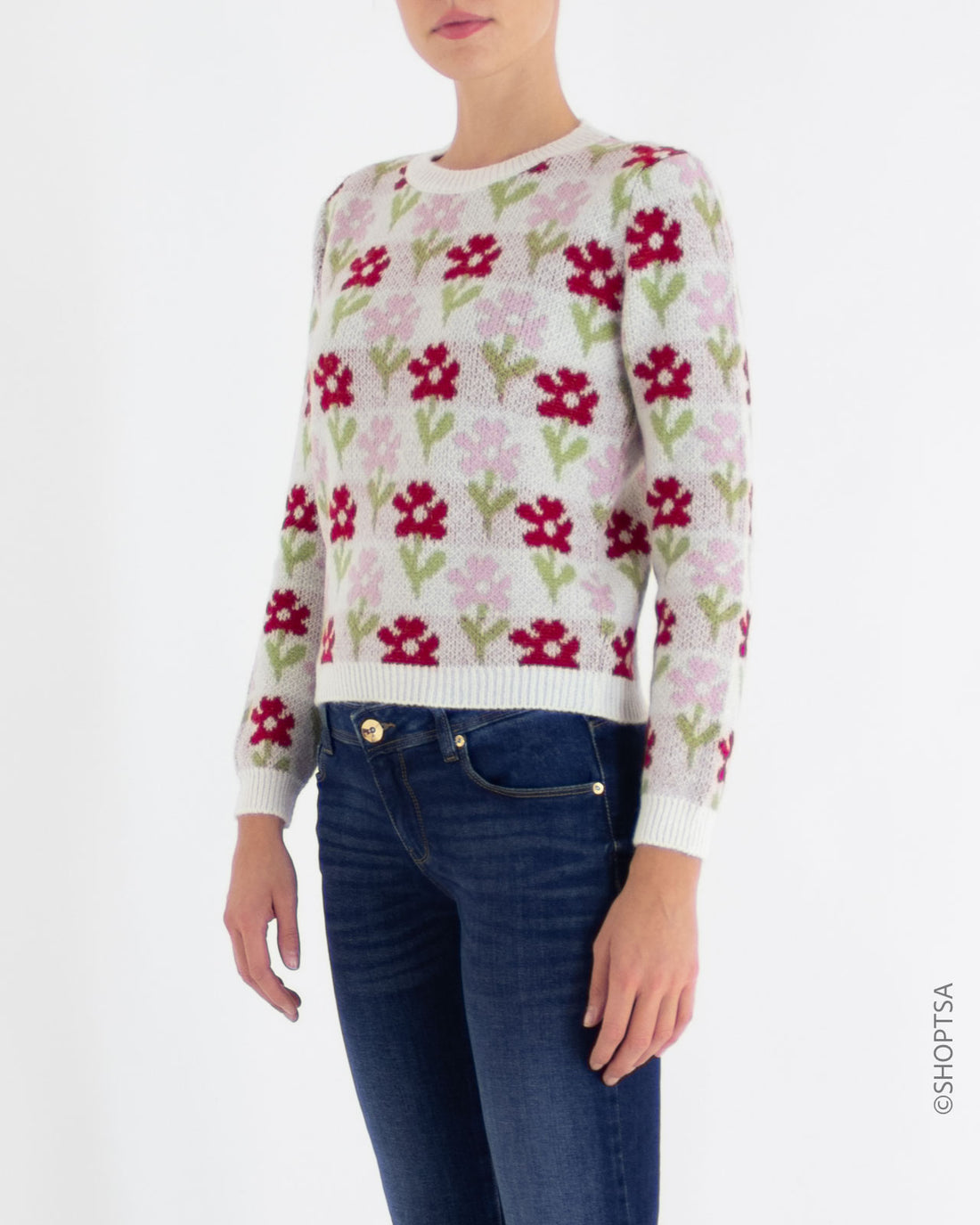 Mohair flower sweater