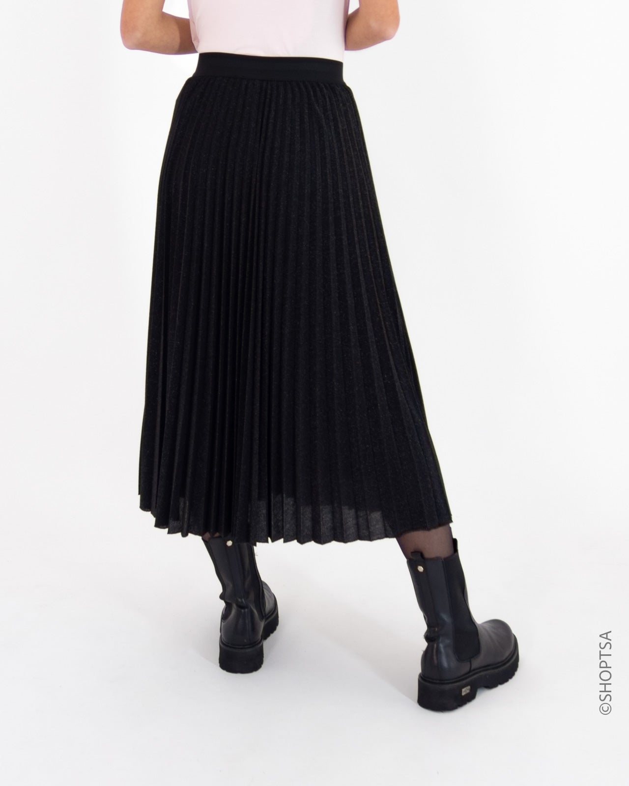 Gonna plisettata nero glitter - Prani - shopTSa