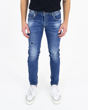 Jeans skinny effetto macchie