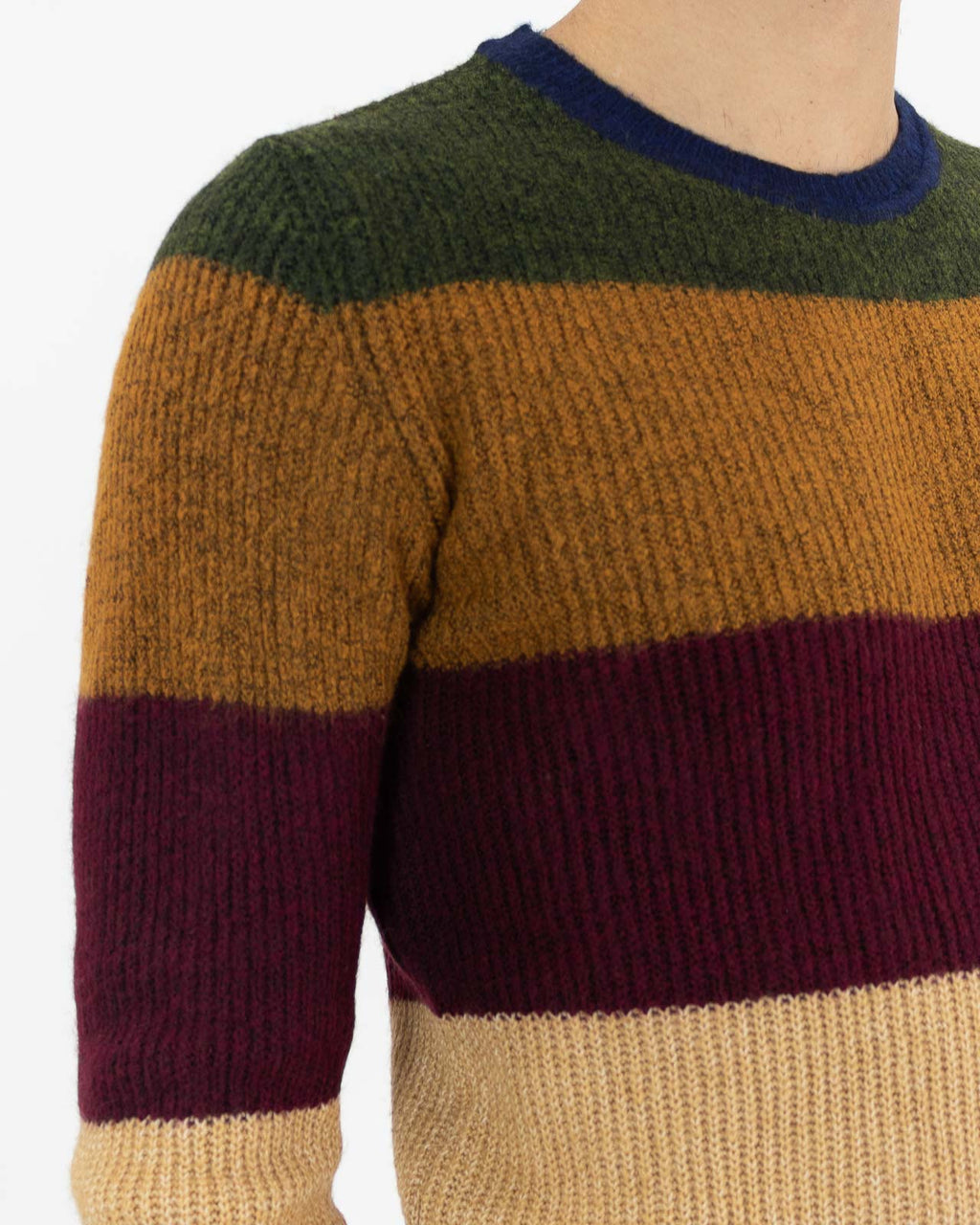 Maglione girocollo a righe toni caldi - Sseinse - shopTSa