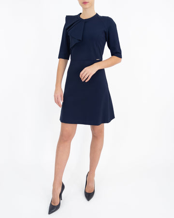 Blue jersey fitted dress