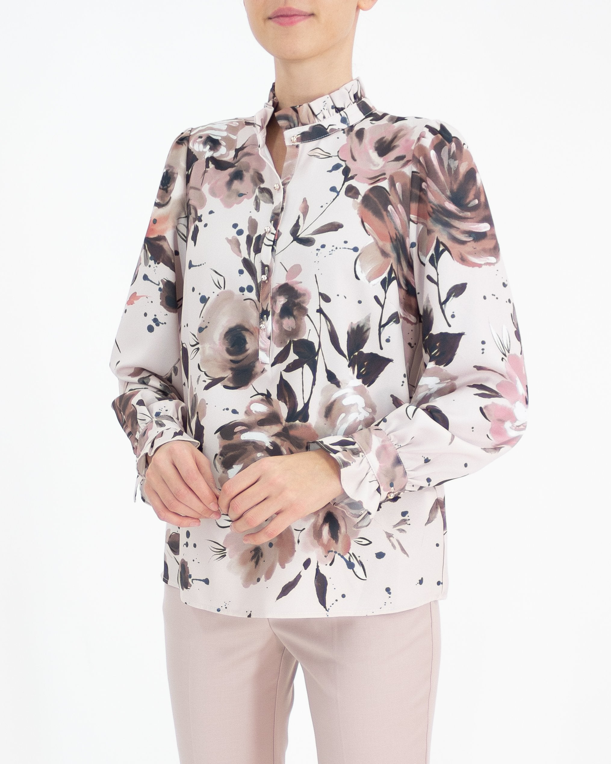 Camicetta rosa bottoni oro - Angysix - shopTSa