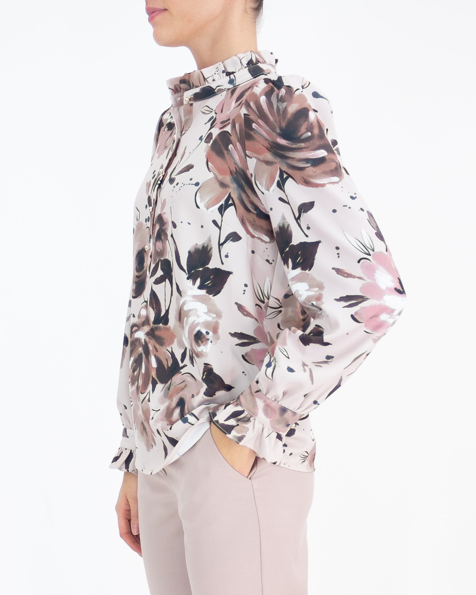 Camicetta rosa bottoni oro - Angysix - shopTSa