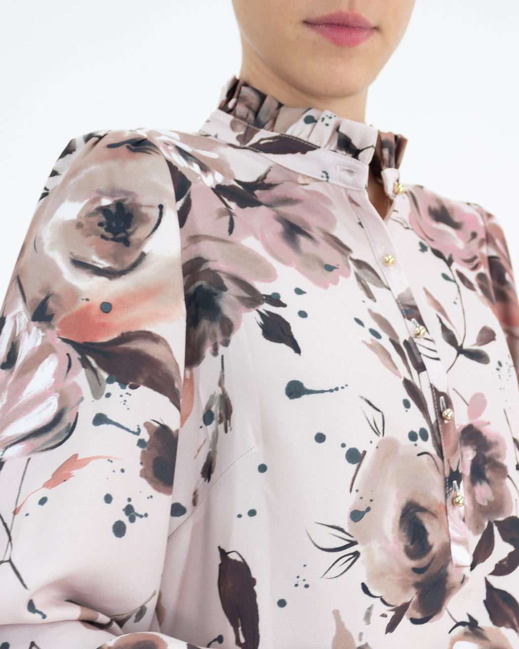 Camicetta rosa bottoni oro - Angysix - shopTSa