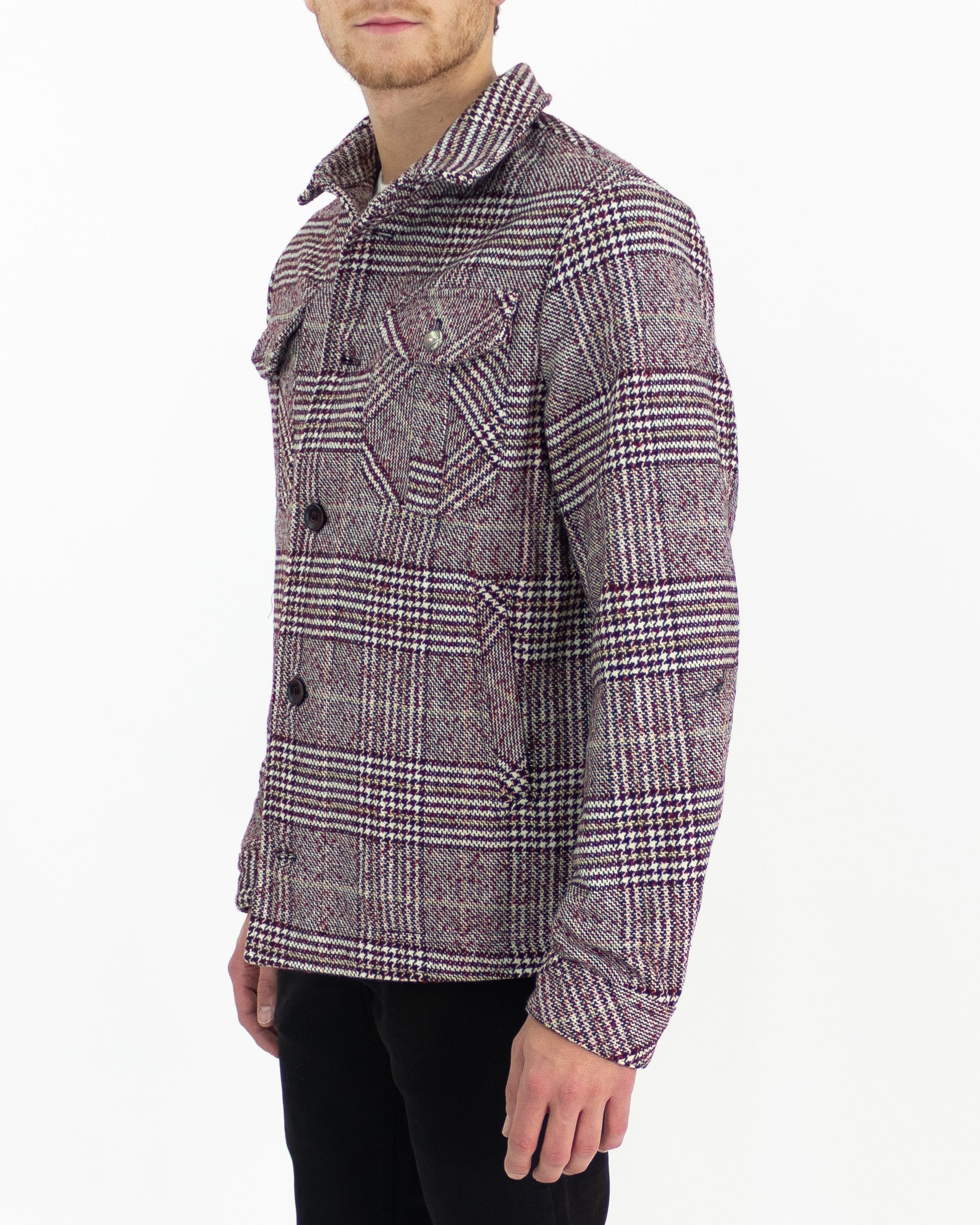 Giacca in panno bordeaux a quadri - Sseinse - shopTSa