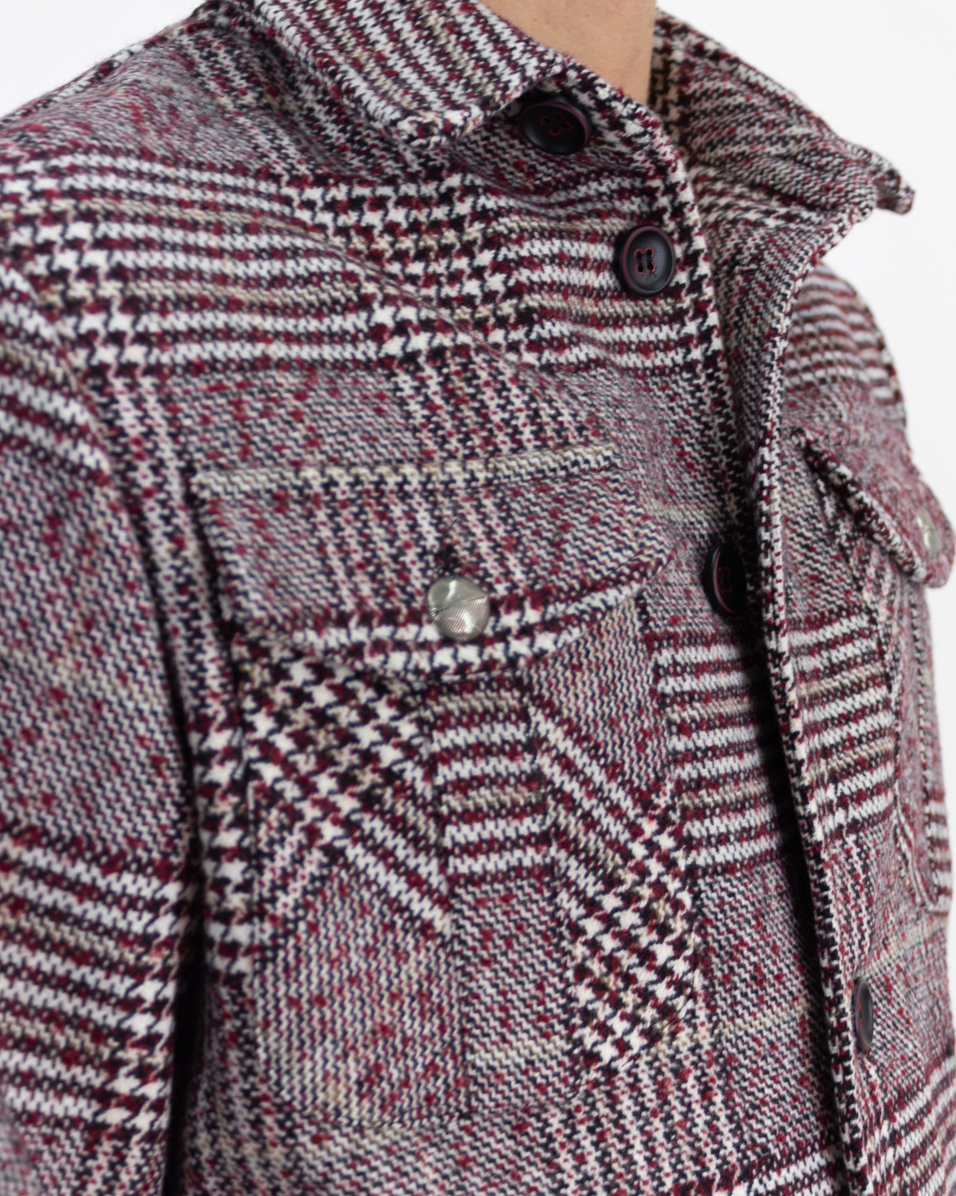 Giacca in panno bordeaux a quadri - Sseinse - shopTSa