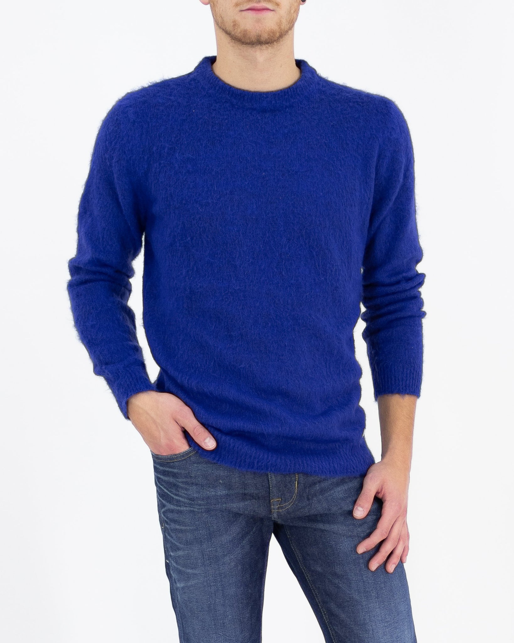 Maglione misto mohair bluette