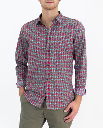 Camicia in cotone fantasia colorata