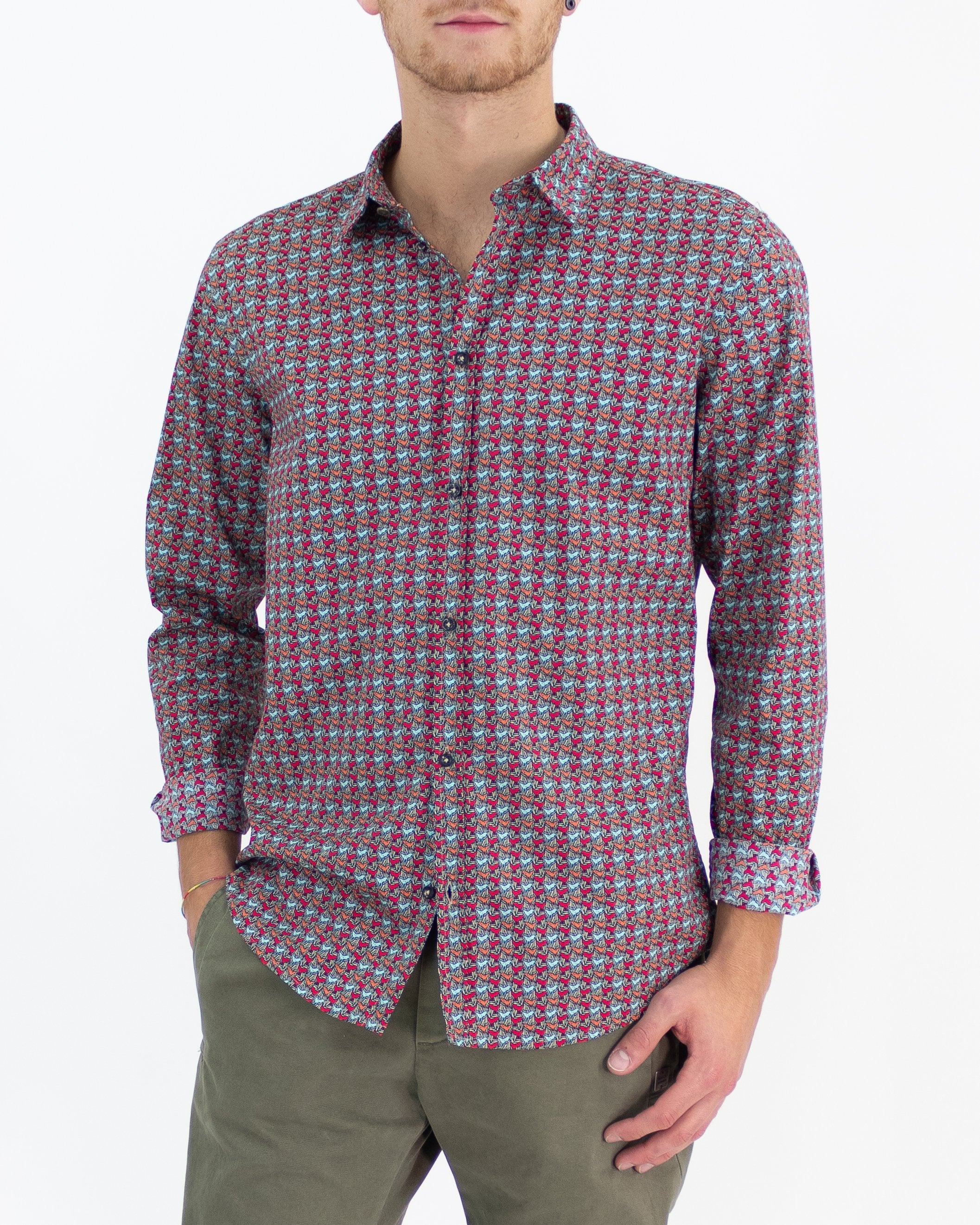 Camicia in cotone fantasia colorata - Bl11 - shopTSa