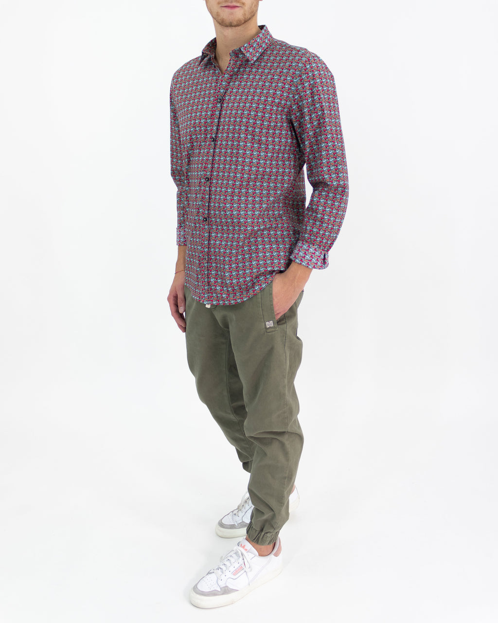 Camicia in cotone fantasia colorata - Bl11 - shopTSa