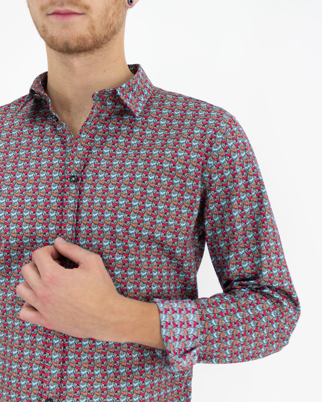 Camicia in cotone fantasia colorata - Bl11 - shopTSa